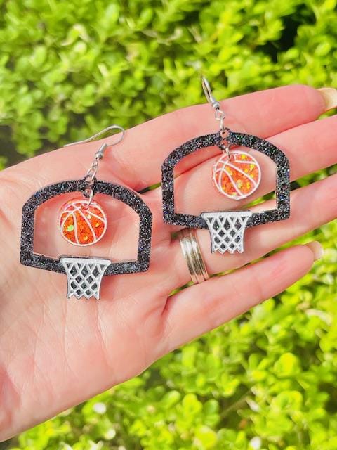 Lightweight basketball resin earrings