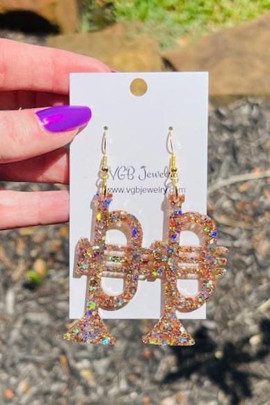 Trumpet resin earrings - handcrafted - handmade jewelry