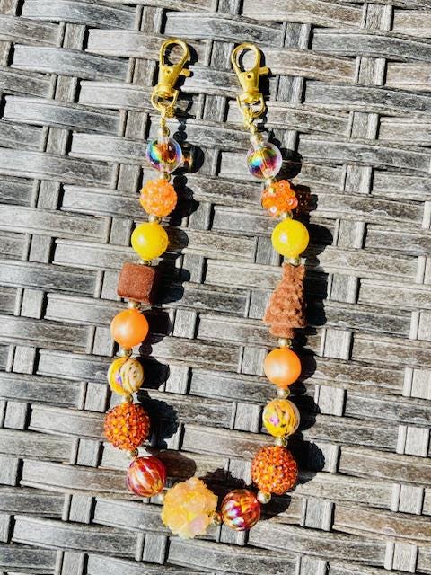 Fall Colors Hand Beaded Bag Chains