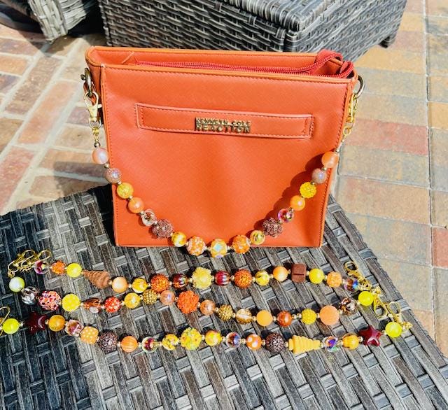 Fall Colors Hand Beaded Bag Chains