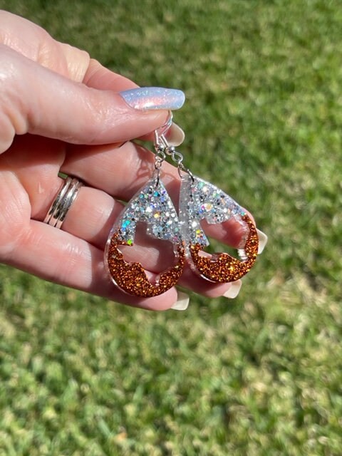 Texas Teardrop resin earrings - UT//Texas A&M//SFA//Texas State and more