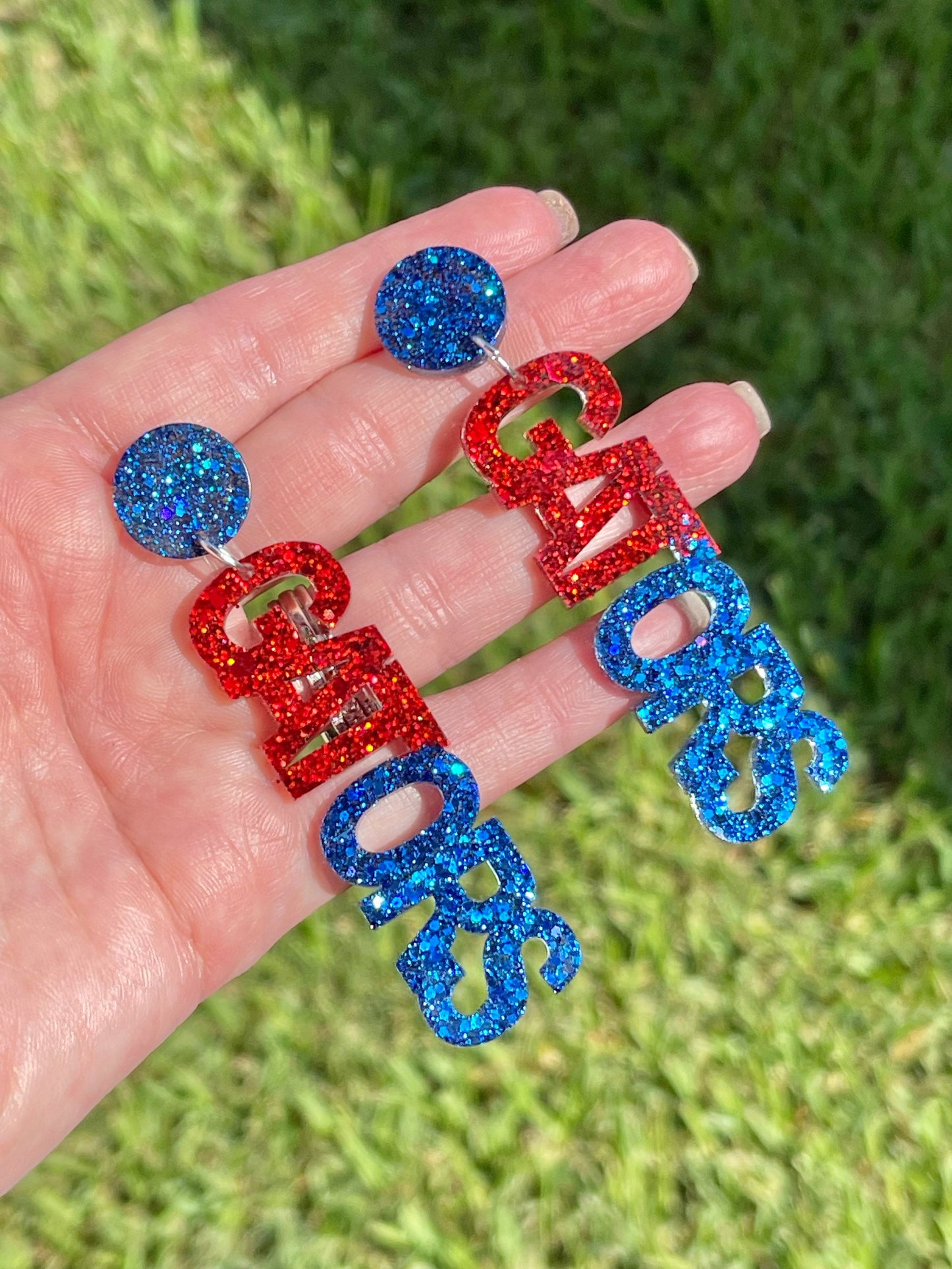 Gators Game Day Glitter resin earrings
