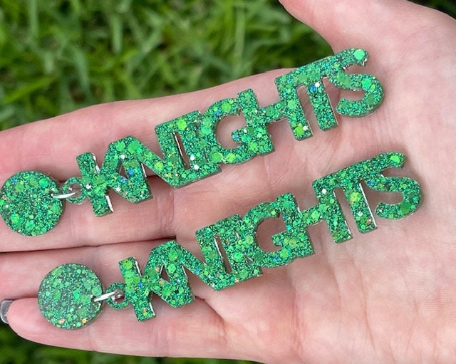 Knights Game Day Glitter Resin earrings