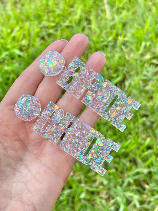 BRIDE glitter resin earring