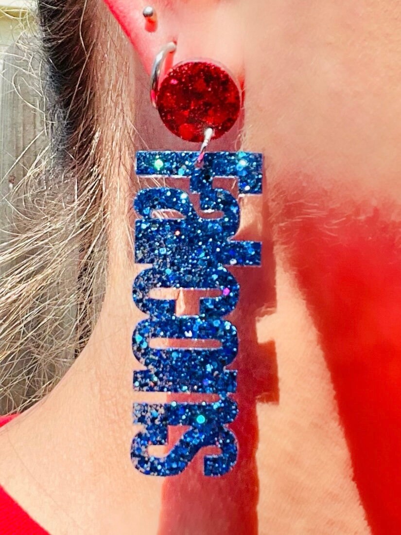 Falcons Game Day glitter resin earring