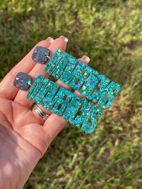 Mavericks Game Day Glitter Resin Earrings