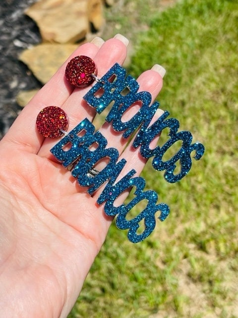 Broncos Game Day word earrings