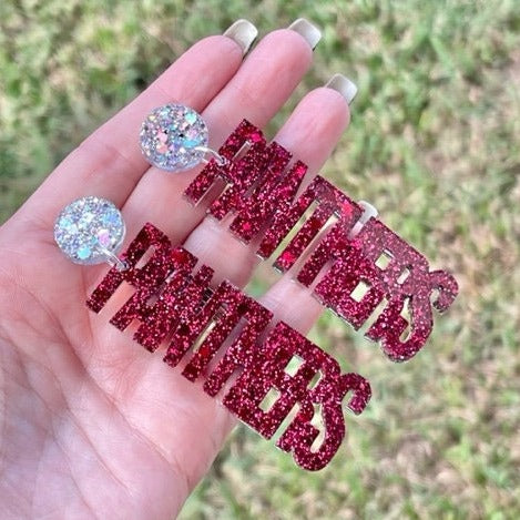 Victory Lakes Panthers Game Day spirit earrings - VLI Panthers - resin earring - Panthers jewelry - handmade jewelry