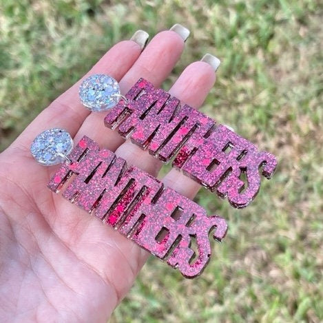 Victory Lakes Panthers Game Day spirit earrings - VLI Panthers - resin earring - Panthers jewelry - handmade jewelry