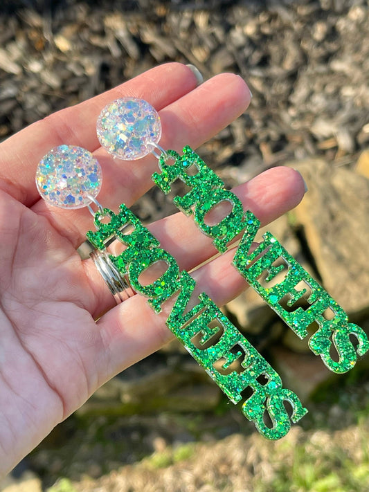 Pioneers Game Day glitter resin earrings - LSA Pioneers