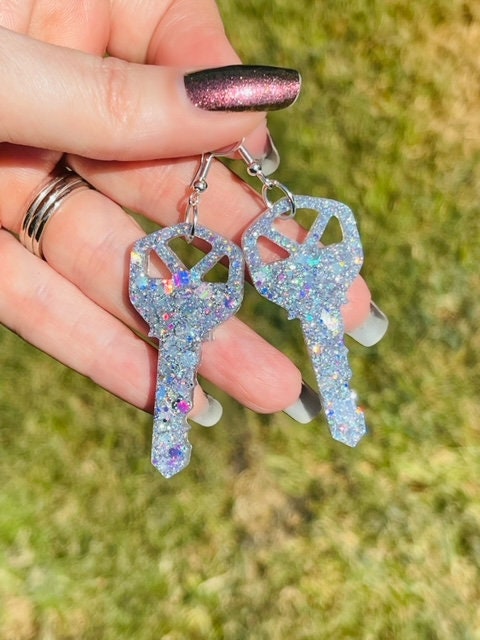 Key Glitter resin earrings - Realtor earrings