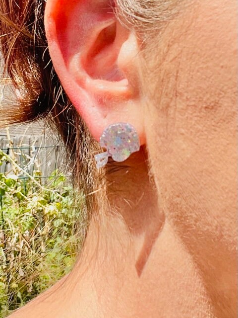 Football Helmet glitter resin studs