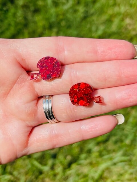 Football Helmet glitter resin studs