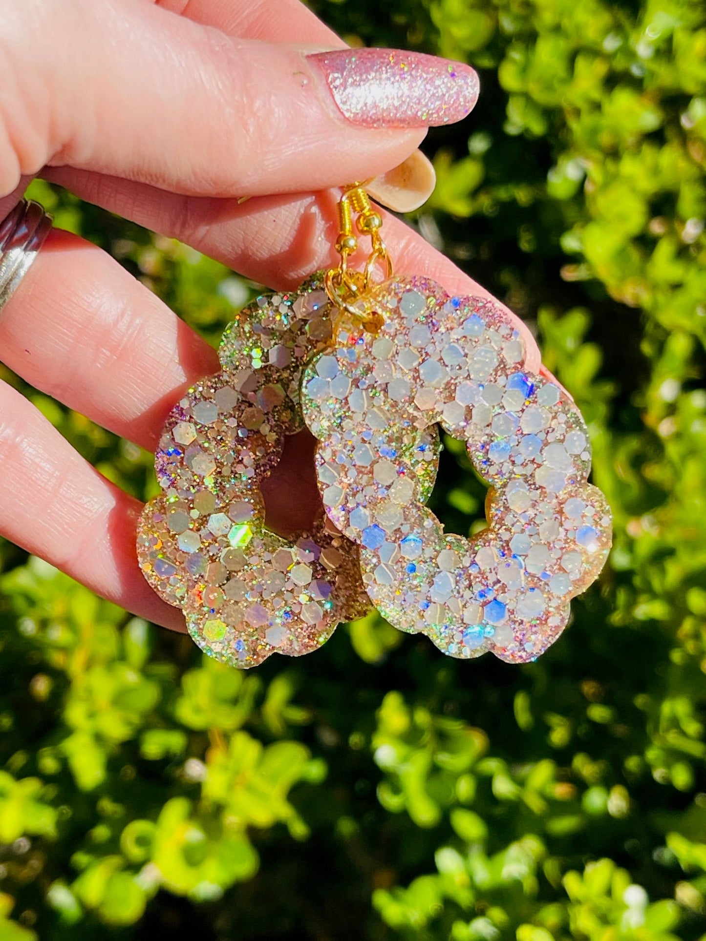 King cake earrings - Mardi Gras resin earrings - hand made Fat Tuesday - handcrafted