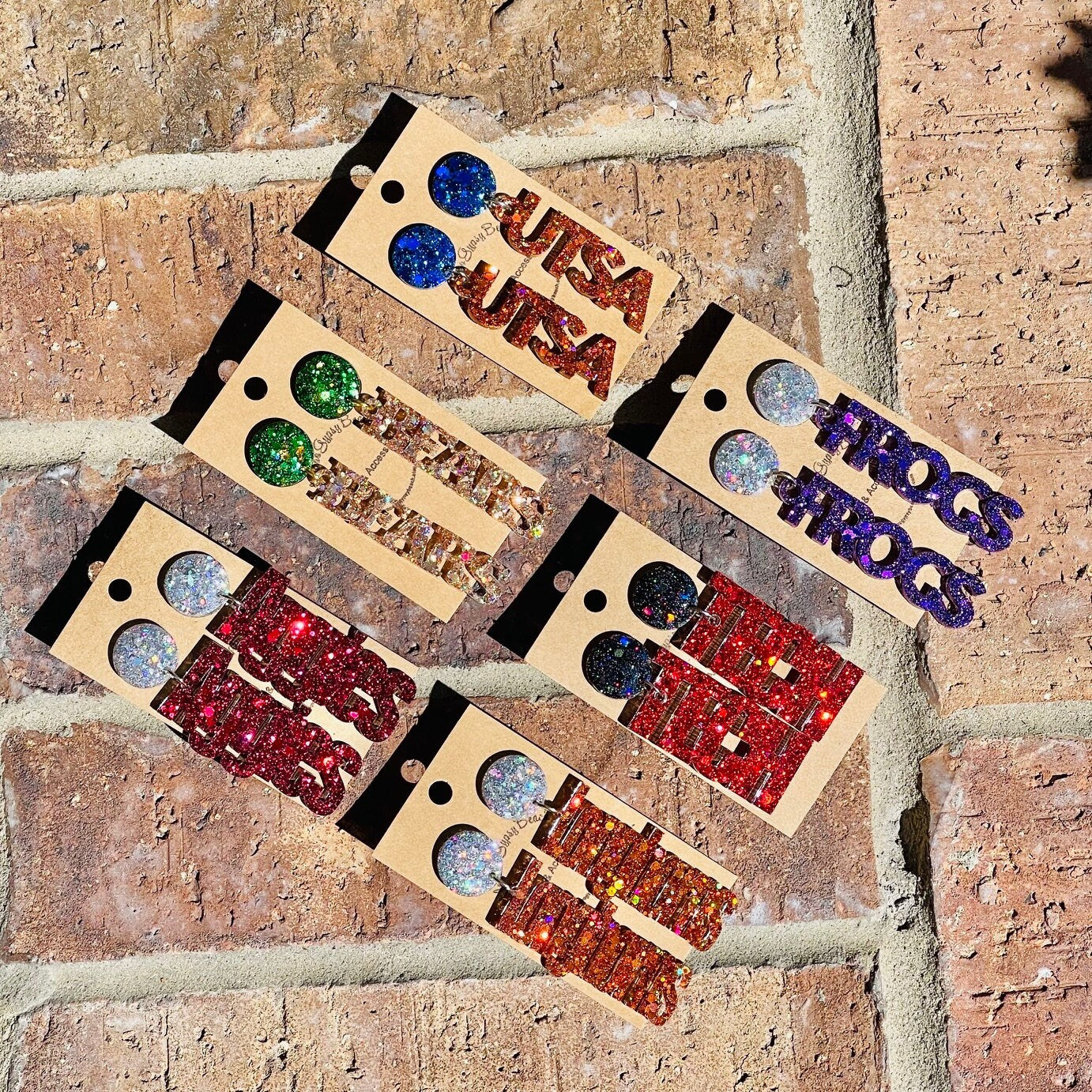 Texas College Game Day earrings - University Team Spirit jewelry