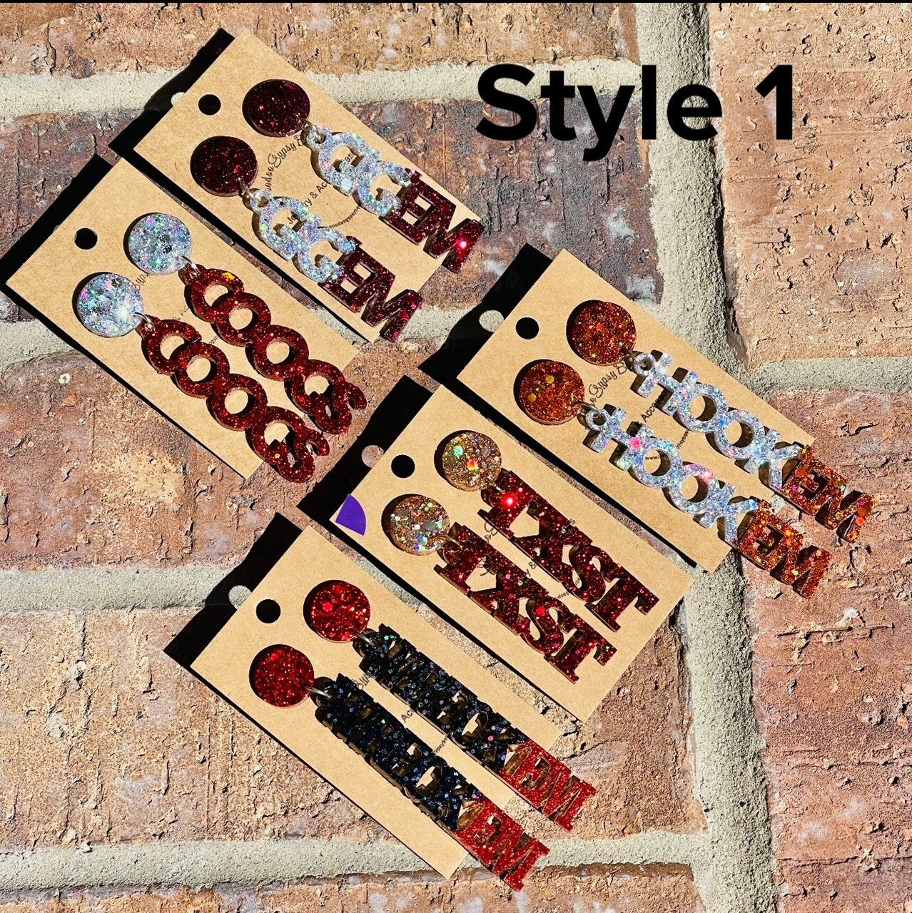 Texas College Game Day earrings - University Team Spirit jewelry